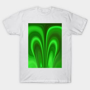 glowing art deco neon green curved unique design T-Shirt